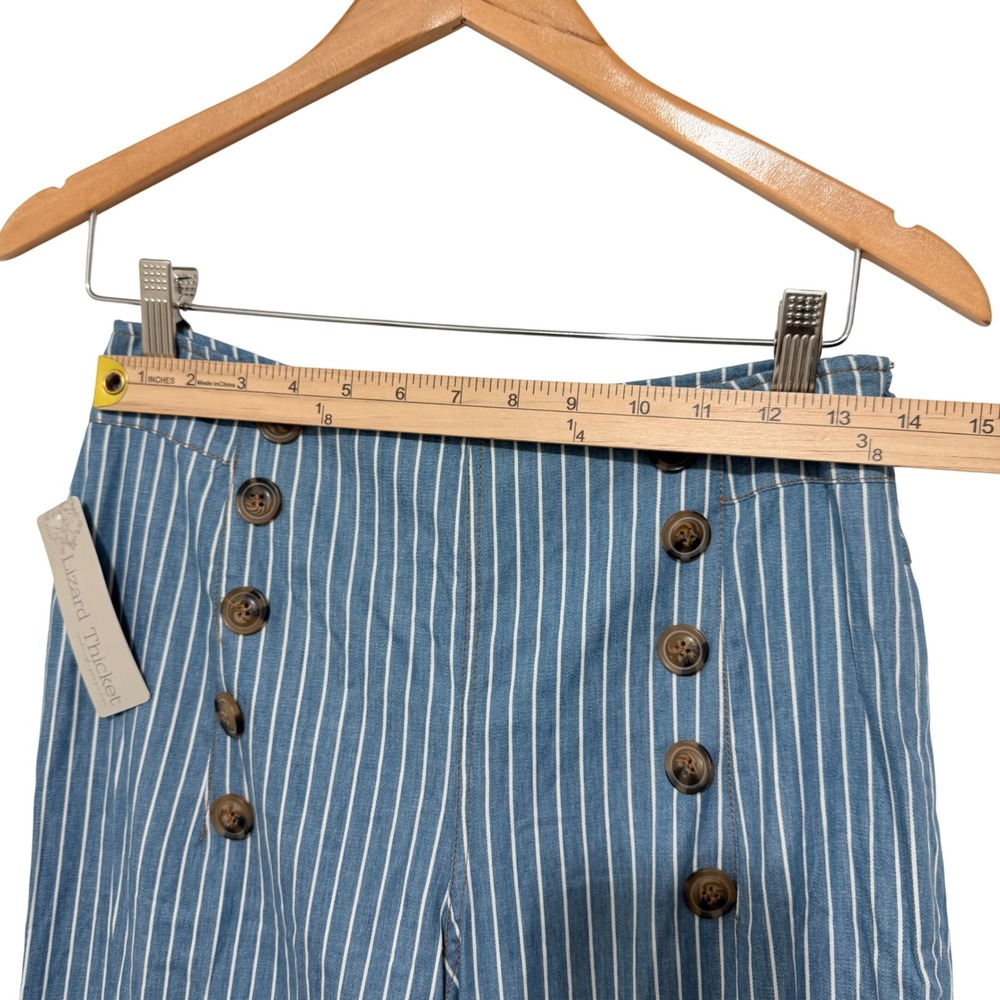 NWT Lightweight Wide Leg Sailor Pants Women's Small Coastal Preppy Nautical - Picture 3 of 10